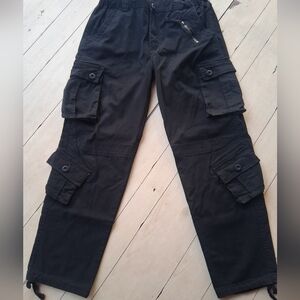 Women's Black Wide Leg Cargo Pants